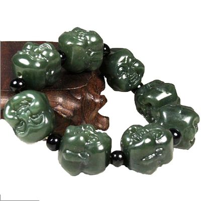 Pulseira de Pedra de jade de cristal de Nefrita da Natureza de mão Um presente de saúde e bem-estar