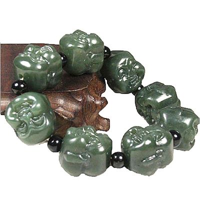 Pulseira de Pedra de jade de cristal de Nefrita da Natureza de mão Um presente de saúde e bem-estar