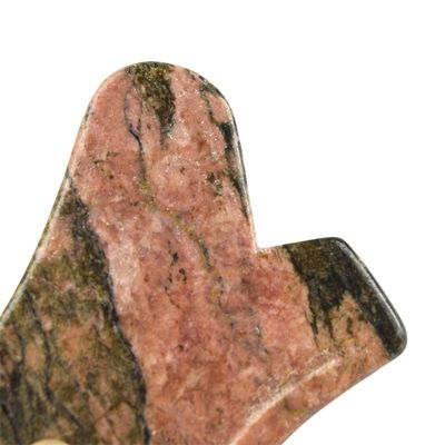 Massagista manual Pedra de jaspe de rodonita natural Gua Sha Tabela de raspagem Guasha Beleza facial Massagem corporal Ferramenta de cuidados com a pele Relax