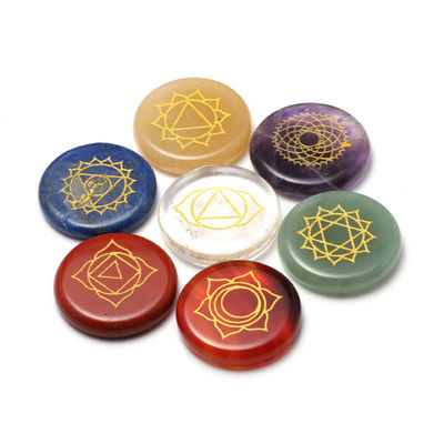 Colourful Energy Stone Set para Feng Shui Home Decoration Seven Chakras Pedras de Ágata de Cristal em estilo natural