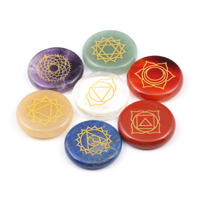 Colourful Energy Stone Set para Feng Shui Home Decoration Seven Chakras Pedras de Ágata de Cristal em estilo natural