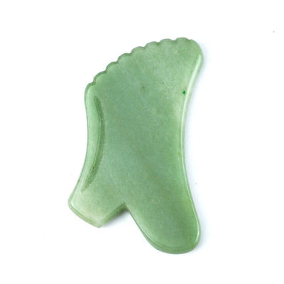 Massagem corporal para cuidados com a pele Aventurina verde natural Jade Gua Sha Logotipo personalizado Guasha Ferramenta de beleza facial para reduzir rugas