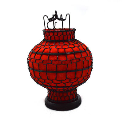 Vintage Cloth Metal Lanternas de seda vermelha chinesas para o estilo tradicional chinês