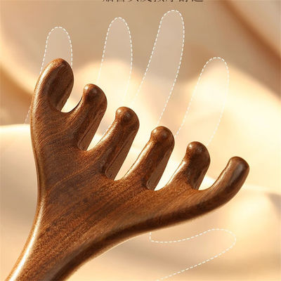 Desbloqueia a tua beleza Cervo Corno Forma Caldelho Meridiano Massagista Cabeça Gua Sha Massagem Pente Para relaxamento do rosto e corpo