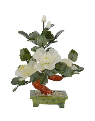 Acrescente um toque de elegância à sua casa com 3 flores de peônia e plantas naturais de jade