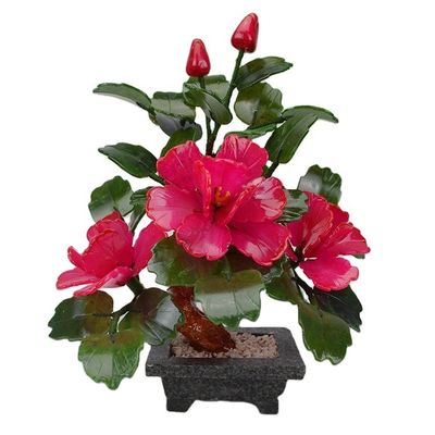Acrescente um toque de elegância à sua casa com 3 flores de peônia e plantas naturais de jade
