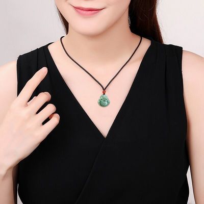 Arte colecionável de alta classe Buda de jade esculpido Jadeite Buda Pendente para tema do colar