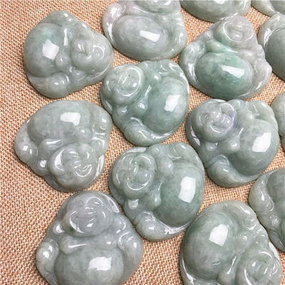 Arte colecionável de alta classe Buda de jade esculpido Jadeite Buda Pendente para tema do colar