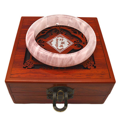 Braceletes de rosa de cristal Quartz Rosa Real Pulseiras de forma redonda Regalos de casamento para mulheres e homens