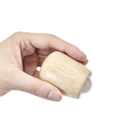 Bola de massagem de jade personalizável de alça de madeira Roller de jade para massagem corporal e pescoço / rosto Gua Sha ferramenta de alívio de estresse