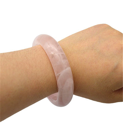 Braceletes de rosa de cristal Quartz Rosa Real Pulseiras de forma redonda Regalos de casamento para mulheres e homens