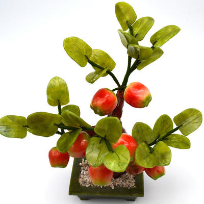 Técnica de gravação Popular Chinês Made à mão Árvores de cristal Árvore de maçã de cristal Jade Flores Árvore