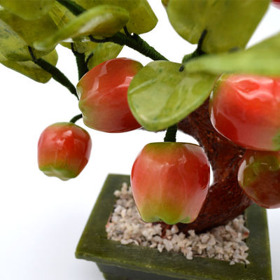 Técnica de gravação Popular Chinês Made à mão Árvores de cristal Árvore de maçã de cristal Jade Flores Árvore