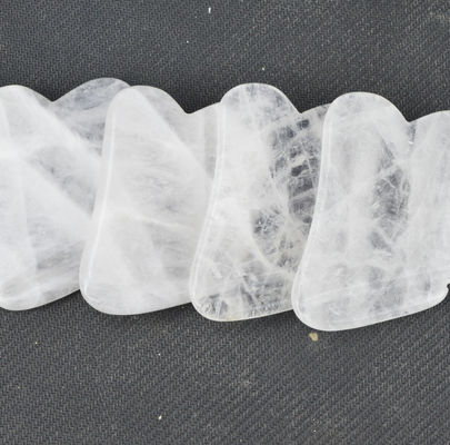 Tabela de raspagem de Gua Sha de quartzo transparente para massagem facial, pescoço, corpo inteiro, massagem da pele, massagem muscular