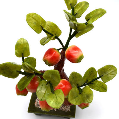 Técnica de gravação Popular Chinês Made à mão Árvores de cristal Árvore de maçã de cristal Jade Flores Árvore