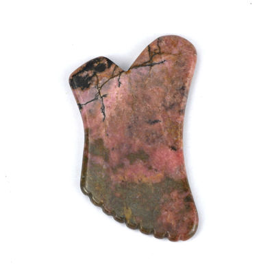 Rodonite Gua Sha ferramenta de massagem natural para apertar a pele e promover a beleza facial
