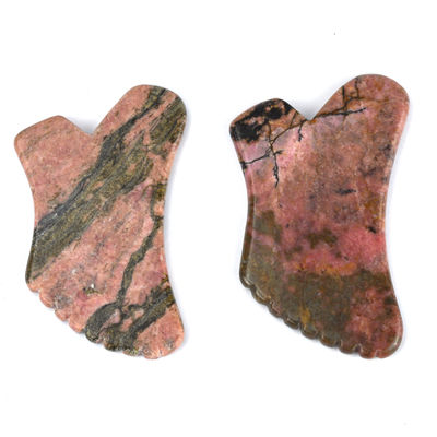 Rodonite Gua Sha ferramenta de massagem natural para apertar a pele e promover a beleza facial
