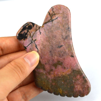 Rodonite Gua Sha ferramenta de massagem natural para apertar a pele e promover a beleza facial
