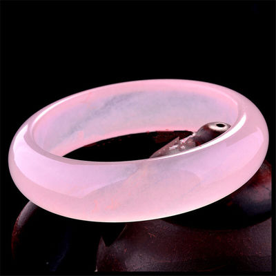 Arte Colecionável Bracelete de hibisco rosa Bracelete de Jade Violeta Natural Bracelete de Jade de Grau A Joias Bracelete Mulheres