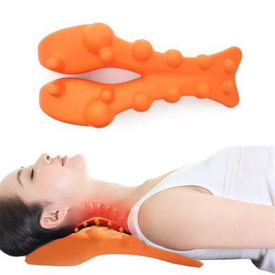 Suporte corporal almofada de massagem cervical portátil com massagista de acupressão e alongamento de costas de algodão de memória