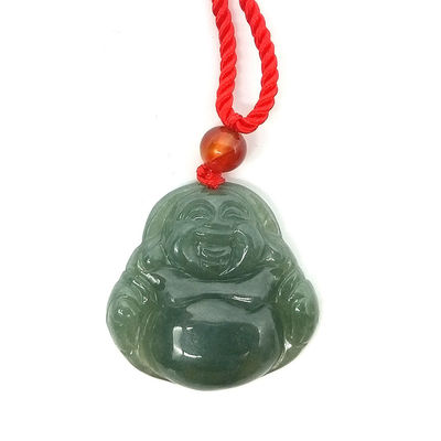 Características regionais Jadeite polida Jade Buda Pendente Colar com Certificado