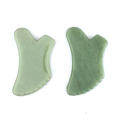 Aventurina Verde Guasha Gua Sha Face Tool Mode No abkgs-038 Para drenagem linfática e cuidados da pele eficazes