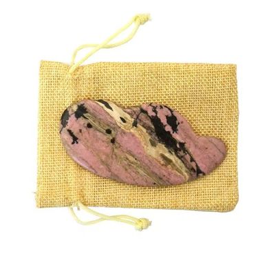 Tabela de massagem facial multifuncional rosa Rhodonite Jade Guasha para cuidados de saúde e necessidades pessoais de saúde