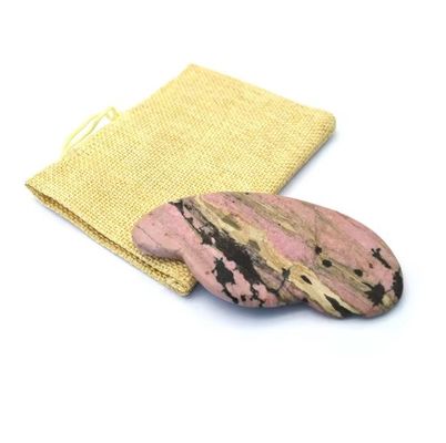 Tabela de massagem facial multifuncional rosa Rhodonite Jade Guasha para cuidados de saúde e necessidades pessoais de saúde
