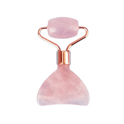 Mini Rose Quartz Jade Roller Eye Skin Care Gua Sha Board Dispositivo de beleza facial multifuncional dentro de 90 caracteres