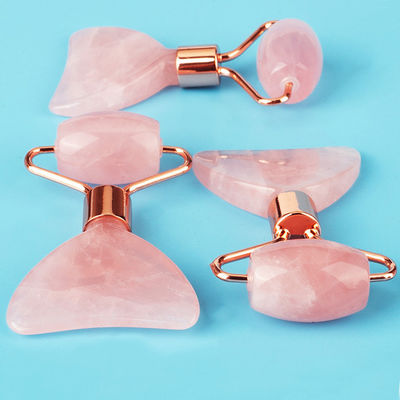 Mini Rose Quartz Jade Roller Eye Skin Care Gua Sha Board Dispositivo de beleza facial multifuncional dentro de 90 caracteres