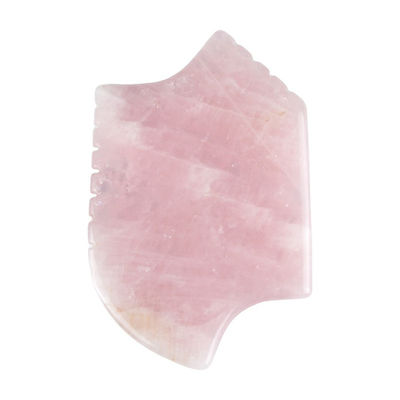 2024 Rose Quartz Gua Sha Massage Tool With Teeth Natural Crystal Skin Beauty Massager Face Lifting Anti Aging Logotipo rosa