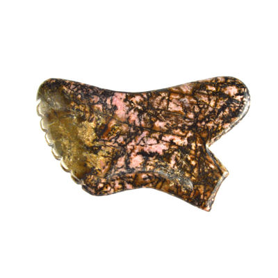 Ferramenta de Gua-Sha de Pedra de Rodonita Personalizavel Massagista Facial Rosa e Preto para Alivio de Pescoço / Ombro / costas / pernas