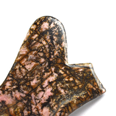 Ferramenta de Gua-Sha de Pedra de Rodonita Personalizavel Massagista Facial Rosa e Preto para Alivio de Pescoço / Ombro / costas / pernas