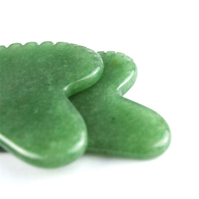 Forma natural do coração Verde Aventurino Jade Gua Sha Logotipo personalizado Guasha Com Dentes Facial Beauty Massage Tool Massagem Muscular