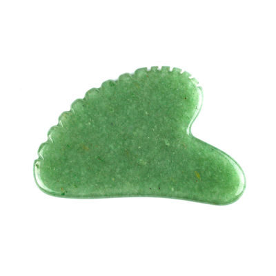 Forma natural do coração Verde Aventurino Jade Gua Sha Logotipo personalizado Guasha Com Dentes Facial Beauty Massage Tool Massagem Muscular