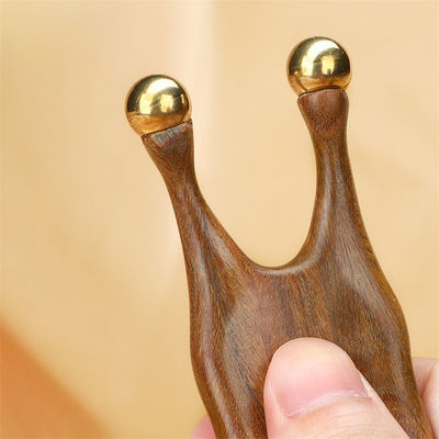 Ferramenta de massagem Gua Sha de Sândalo de cobre puro para estimulação de pontos de acupuntura facial e ocular