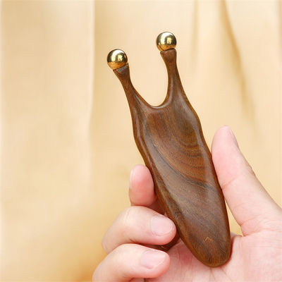 Ferramenta de massagem Gua Sha de Sândalo de cobre puro para estimulação de pontos de acupuntura facial e ocular