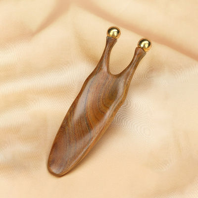 Ferramenta de massagem Gua Sha de Sândalo de cobre puro para estimulação de pontos de acupuntura facial e ocular