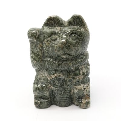 Figura de gato de ágata esculpida à mão em estilo Feng Shui para cura e decoração de animais