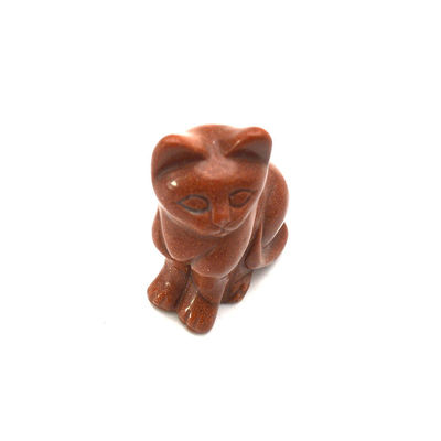 Figura de gato de ágata esculpida à mão em estilo Feng Shui para cura e decoração de animais