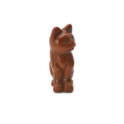 Figura de gato de ágata esculpida à mão em estilo Feng Shui para cura e decoração de animais