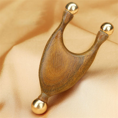 Massajador facial de cobre de sândalo para estimulação de acupuntura e ferramenta de lifting facial