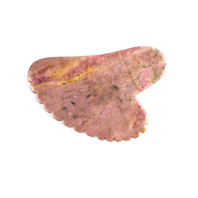 Músculos do corpo Forma do coração natural Pedra de rodonita Gua Sha Tabela de raspagem Dentes Guasha Pedra de beleza facial Massagem Ferramenta de cuidados com a pele