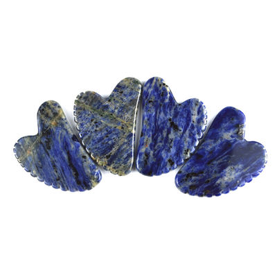Ferramenta de lifting facial Forma de coração Pedra natural Sodalite Gua Sha para autocuidado e relaxamento corporal