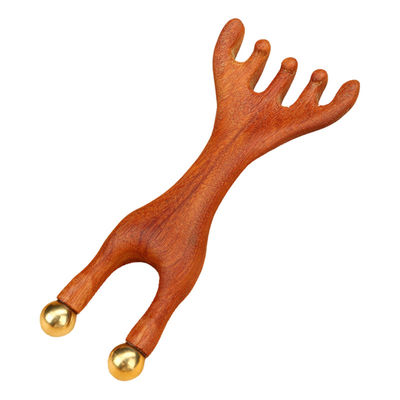 Anel de veado vermelho forma de cobre escalpe meridiano massagista cabeça gua sha pente de massagem para contornar e levantar características faciais