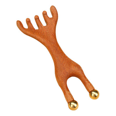 Anel de veado vermelho forma de cobre escalpe meridiano massagista cabeça gua sha pente de massagem para contornar e levantar características faciais