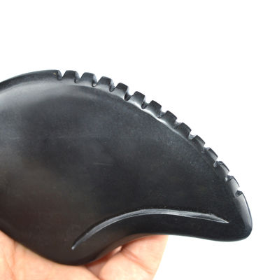 Disponível em forma de coração Gua Sha ferramenta de massagem feita de pedra natural Bian Negro para meditação relaxante Spa