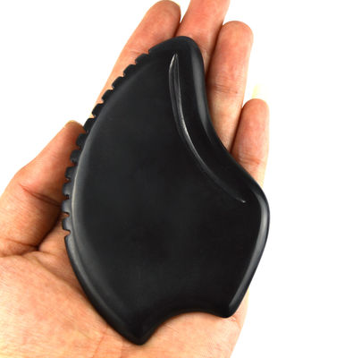 Disponível em forma de coração Gua Sha ferramenta de massagem feita de pedra natural Bian Negro para meditação relaxante Spa