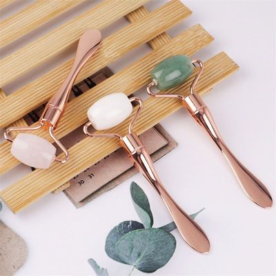 Logotipo personalizado Disponível Metal Face Lifting Beauty Device para cuidados de beleza e Jade Roller Set