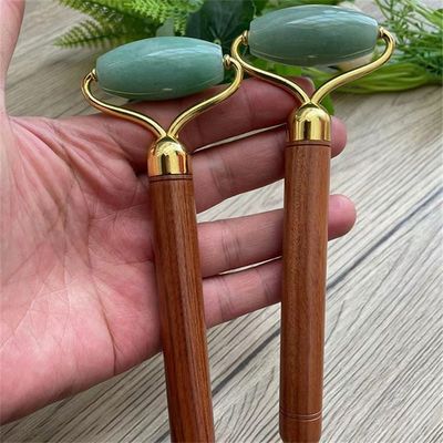 Ferramenta de massagem de jade com alça de madeira para logotipo personalizado disponível